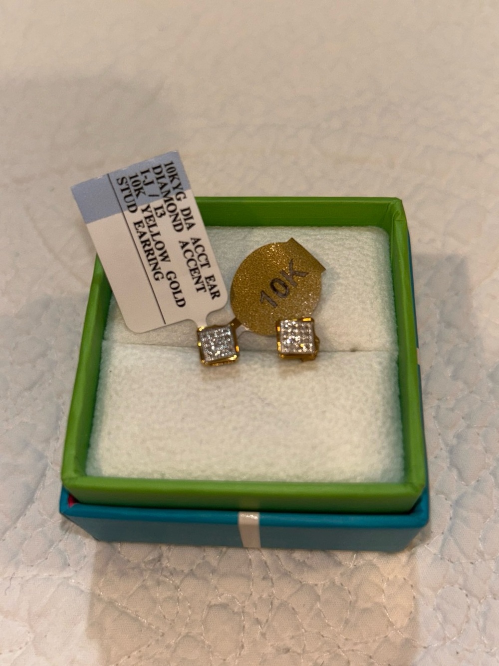 jcpenney 10K Yellow Gold Square Diamond Accent Stud Earrings